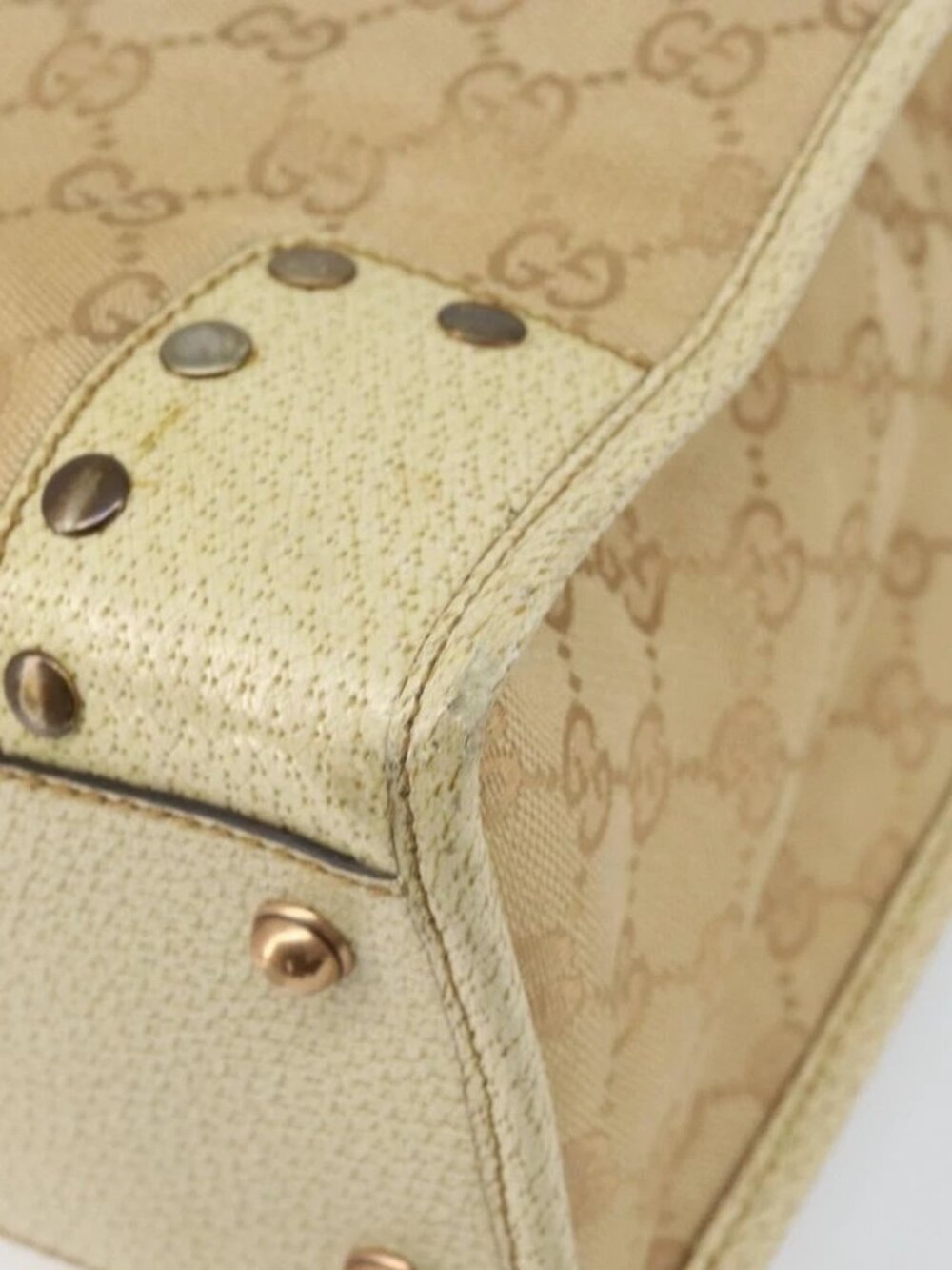 GUCCI GG Canvas Tote Bag Beige Gold 124261 Auth ep13162 - Picture 4 of 16